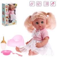 Пупс функциональный «Милая малышка» пьет, писает, с аксессуарами Пупс функциональный «Милая малышка» пьет, писает, с аксессуарами