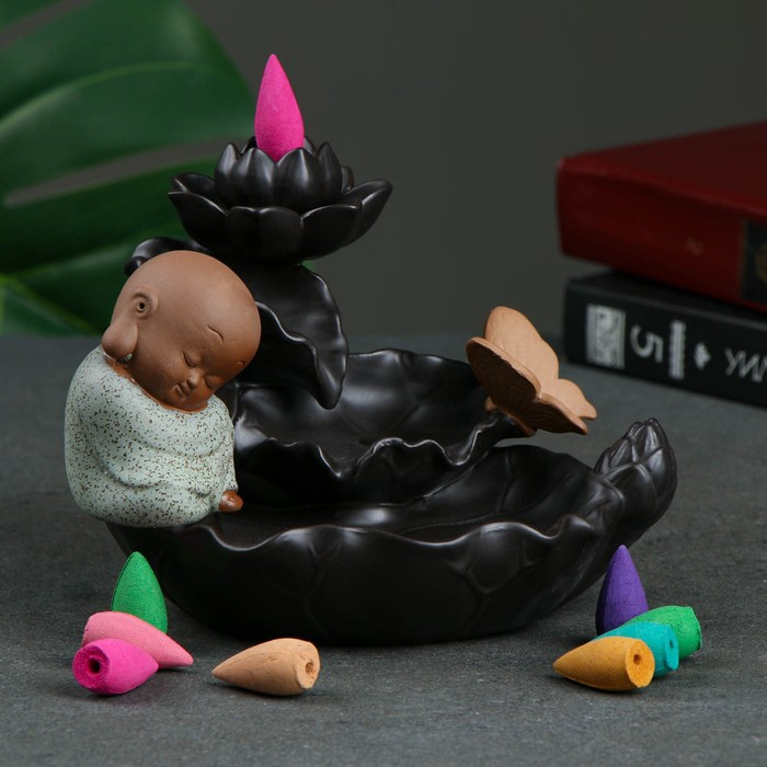 Подставка для благовоний Подставка для благовоний "Бабочка на лотосе" 14х16х12см