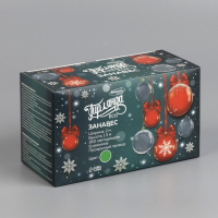 Гирлянда &laquo;Занавес&raquo; 2 &times; 1.5 м, IP20, прозрачная нить, 360 LED, свечение зелёное, 8 режимов, 220 В