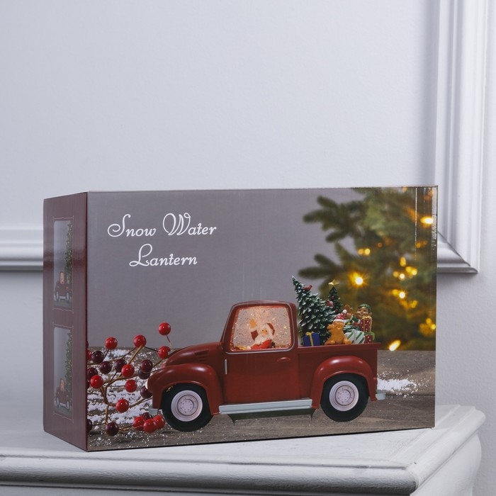 Светодиодная фигура &laquo;Машина с подарками&raquo; 28 &times; 18.5 &times; 12 см, пластик, батарейки ААх3 (не в комплекте), USB, свечение тёплое белое