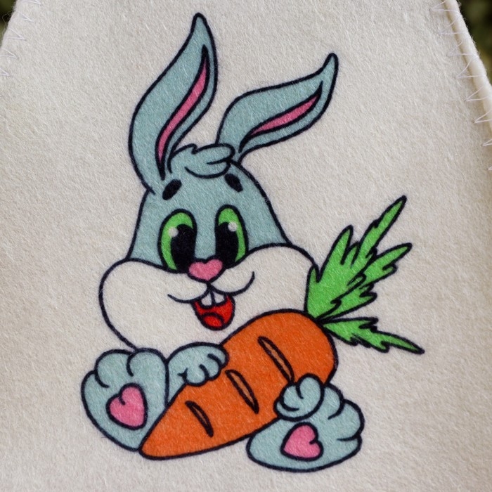 Шапка для бани с детским принтом Шапка для бани с детским принтом "Заяц"