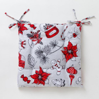 Сидушка на стул "Доляна" Новогоднее настроение 42х42х5 см, 100% хлопок, 164 г/м2 Сидушка на стул "Доляна" Новогоднее настроение 42х42х5 см, 100% хлопок, 164 г/м2