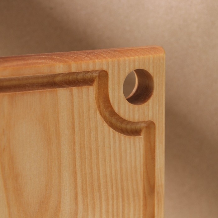 Доска разделочная с кровостоком Adelica, 26&times;16&times;2 см, покрыта маслом, цельная берёза