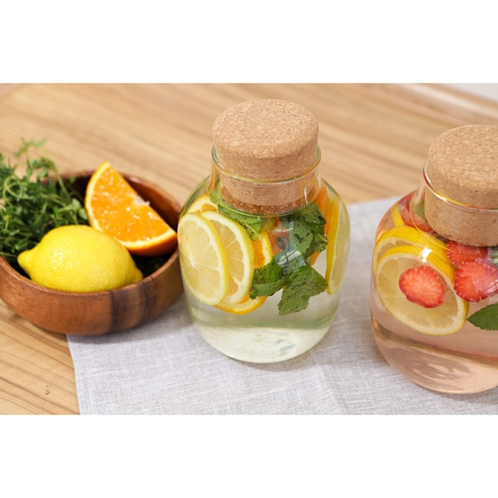 Банка стеклянная для хранения сыпучих продуктов &laquo;Эко&raquo;, 800 мл, 10,5&times;20 см, с пробковой крышкой