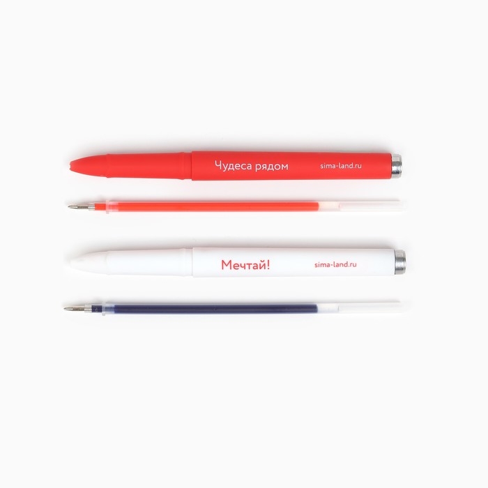 Ручка гелевая &laquo;Новый год: Зима подарит чудо&raquo;, 2 шт., синяя и красная паста
