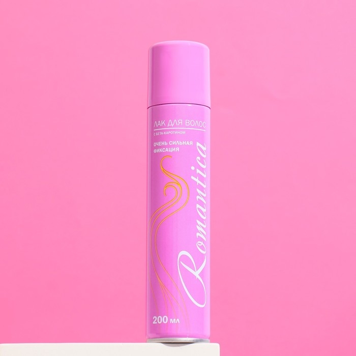 Лак для волос Лак для волос "Романтика" очень сильная фиксация с В-каротином, 200 мл