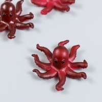 Декор для творчества PVC "Осьминог" бордо 4,8х4,6х1,8 см