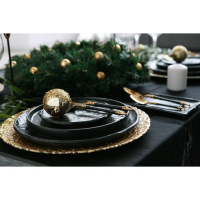 Блюдо фарфоровое для подачи Magistro Pietra lunare, d=22 см, цвет чёрный Блюдо фарфоровое для подачи Magistro Pietra lunare, d=22 см, цвет чёрный