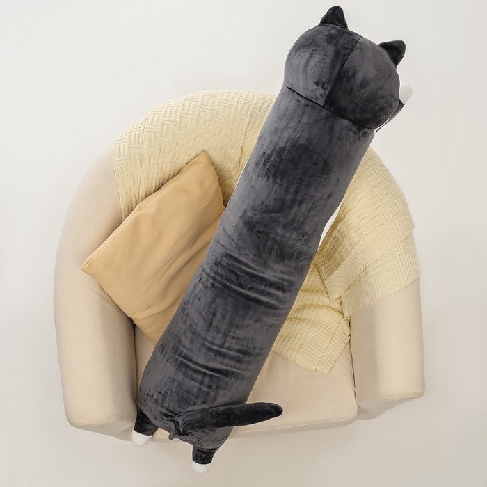 Шкурка мягкой игрушки «Кот-батон», 110 см, цвет чёрный, без набивки Шкурка мягкой игрушки «Кот-батон», 110 см, цвет чёрный, без набивки