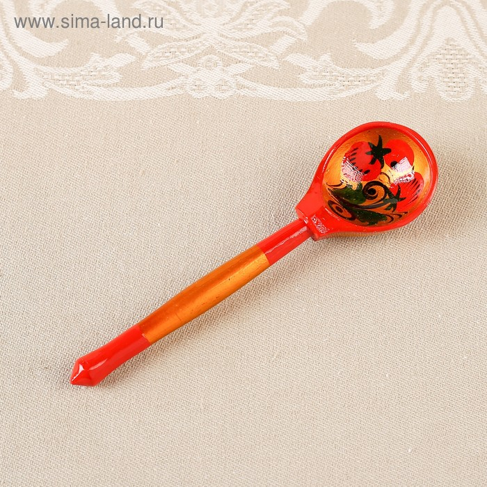 Сахарница, с ложкой, 10&times;9 см, хохлома