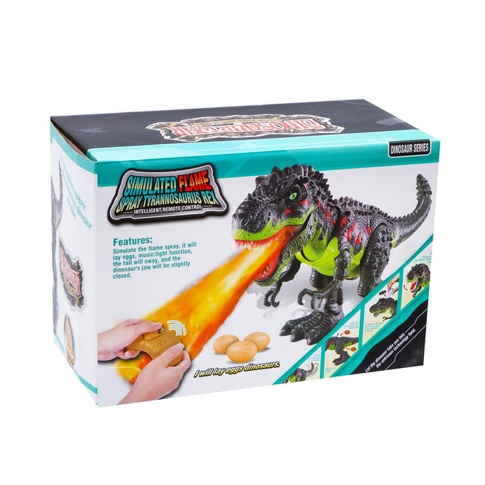 Динозавр радиоуправляемый Rex, откладывает яйца, эффект дыма, световые и звуковые эффекты, цвет зеленый Динозавр радиоуправляемый Rex, откладывает яйца, эффект дыма, световые и звуковые эффекты, цвет зеленый
