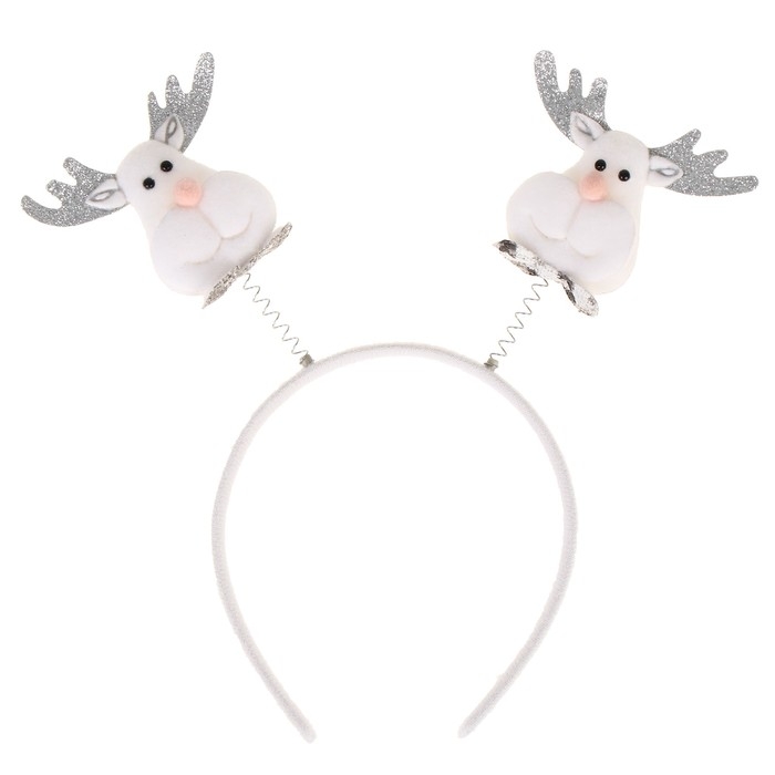 Новый год! Карнавальный ободок «Олень», цвет серебряный Новый год! Карнавальный ободок «Олень», цвет серебряный