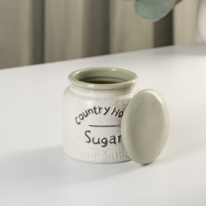 Набор сервировочный &laquo;Домик в деревне&raquo;, 2 предмета: банка для сахара 300 мл, молочник 300 мл, керамические, цвет белый