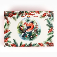 Коробка подарочная новогодняя складная &laquo;Снегири&raquo;, 25 х 18 х 10 см, Новый год