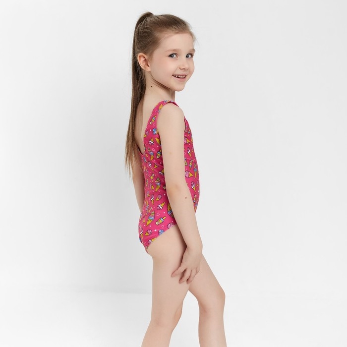 Купальник слитный, цвет розовый/мороженое, рост 128 см Купальник слитный, цвет розовый/мороженое, рост 128 см