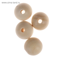 Бусины деревянные d=25 мм (набор 4 шт) без покрытия Бусины деревянные d=25 мм (набор 4 шт) без покрытия