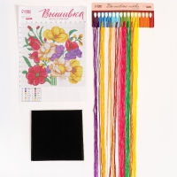 Вышивка крестиком на чёрной канве «Яркий букет», набор для творчества, 25 х 25 см Вышивка крестиком на чёрной канве «Яркий букет», набор для творчества, 25 х 25 см