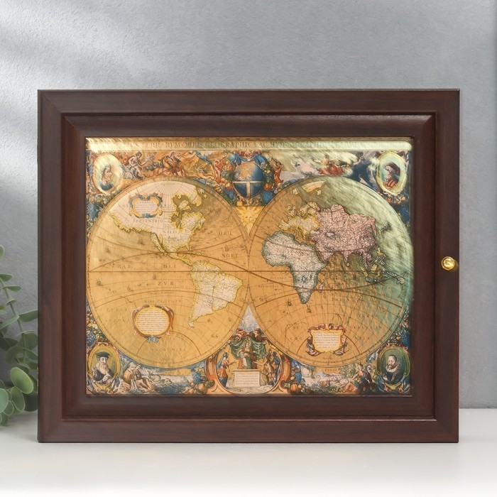 Ключница "Золотая карта"  26х31 см МИКС