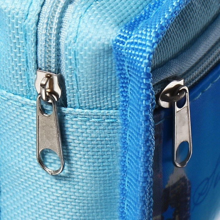 Пенал школьный на молнии Calligrata Пенал школьный на молнии Calligrata "Мишки", 2 отделения, голубой