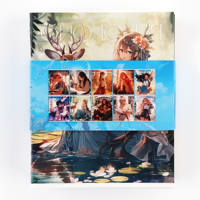 Набор тетрадей 48 листов, 10 предметов, внутренний блок №1 &laquo;1 сентября: Аниме&raquo; ВД лак