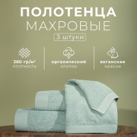 Набор махровых полотенец LoveLife "Natural mint" 3 шт: 70х130,50х80,30х50 см., 100% хл