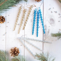 Украшение ёлочное "Сосулька - серпантин" (набор 8 шт) 12,5 см, микс Украшение ёлочное "Сосулька - серпантин" (набор 8 шт) 12,5 см, микс