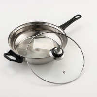 Набор посуды из нержавеющей стали &laquo;Чёрная ночь&raquo;, 8 предметов: ковш 1,5 л, 2 кастрюли 2/3 л, сковорода d=24 см, крышки, стенки 0,3 мм, дно 5 мм