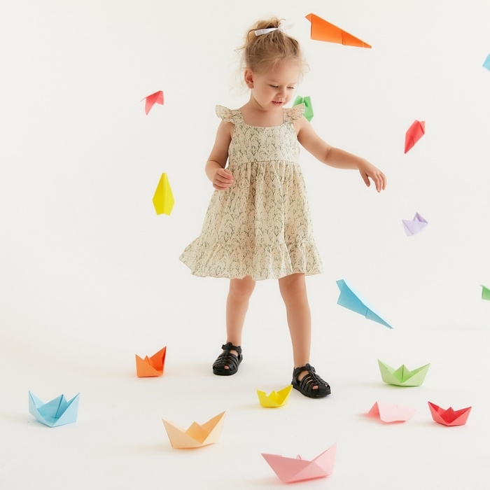 Сарафан для девочки MINAKU &laquo;Ромашки&raquo;, цвет молочный, рост 140 см