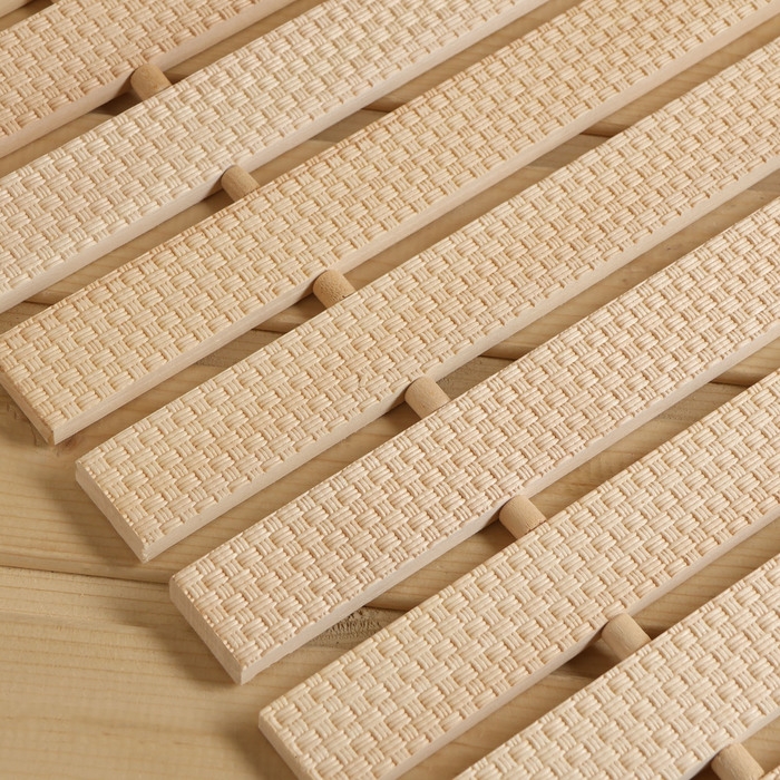 Коврик-лежак для бани, деревянный, тиснение Плетёнка 45х100 см