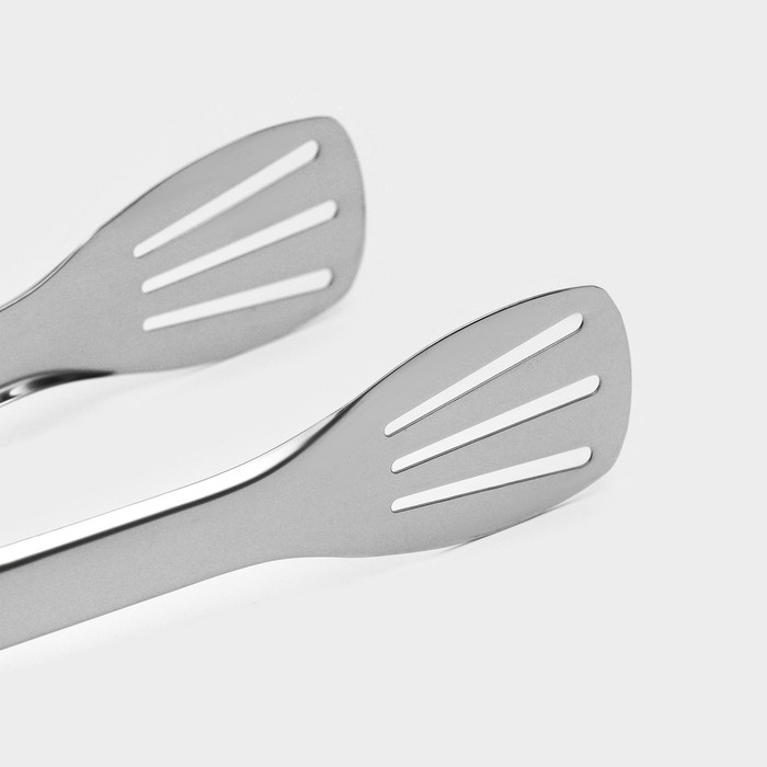 Щипцы кухонные Доляна Chrome, 33 см нержавеющая сталь, цвет чёрный