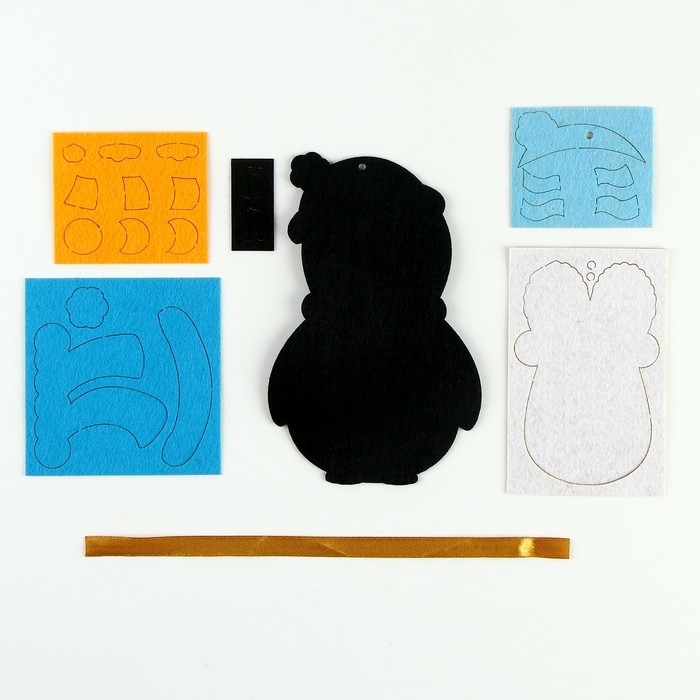 Ёлочная подвеска из фетра своими руками своими руками на новый год &laquo;Пингвин&raquo;, новогодний набор для творчества