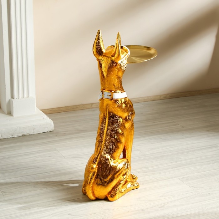 Стол декоративный подставка "Доберман в очках" 26х46х74 см