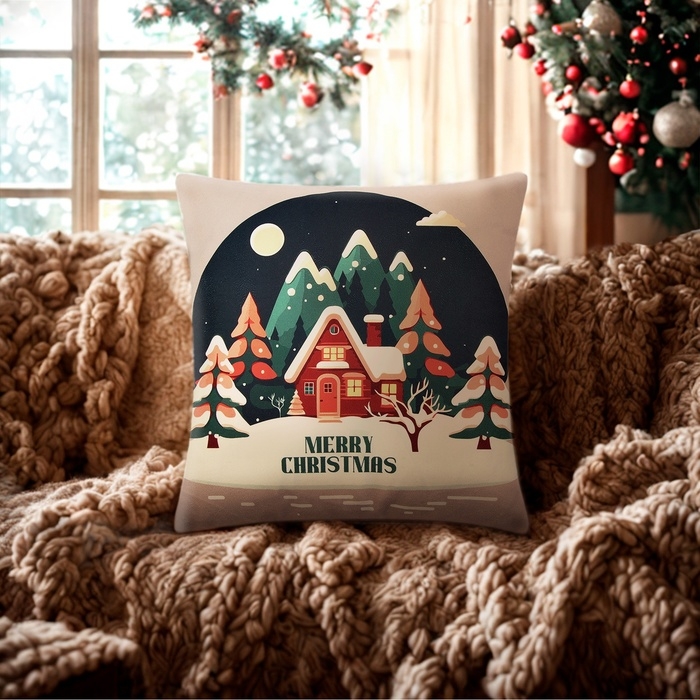 Новый год. Чехол на подушку Этель Новый год. Чехол на подушку Этель "Merry Christmas" 40х40см,100% п/э