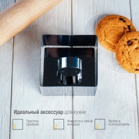 Форма для выкладки Доляна «Квадрат», 8×8×4 см, с прессом, толщина 3 мм, нержавеющая сталь Форма для выкладки Доляна «Квадрат», 8×8×4 см, с прессом, толщина 3 мм, нержавеющая сталь