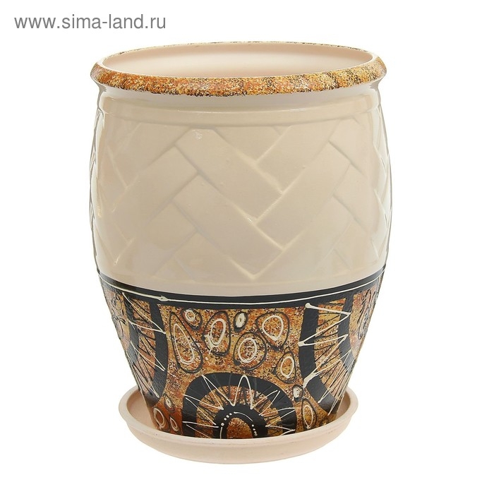 Горшок цветочный "Фикус 2" Мозаика белый микс 12л