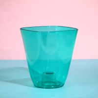 Горшок для орхидей, 2,5 л, 16,4 &times; 18,5 см, пластик, прозрачно-бирюзовый