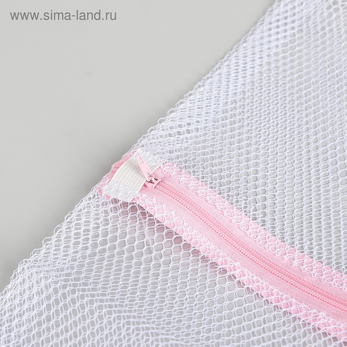 Мешок для стирки белья Доляна, 50&times;60 см, крупная сетка, цвет белый