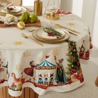 Скатерть Этель &laquo;Щелкунчик&raquo;, d=220 см, 100% хл, саржа 190 г/м2