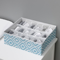 Органайзер для хранения белья Доляна &laquo;Лагуна&raquo;, 18 ячеек, 35&times;30&times;12 см, цвет бирюзовый