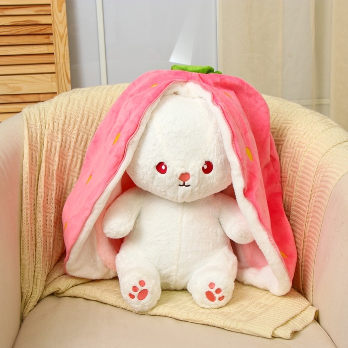 Шкурка мягкой игрушки Шкурка мягкой игрушки "Зайка-клубника", 60 см