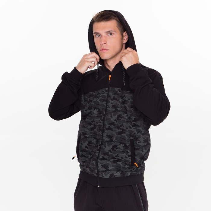 Костюм мужской (толстовка, брюки), цвет черный, размер 54 Костюм мужской (толстовка, брюки), цвет черный, размер 54