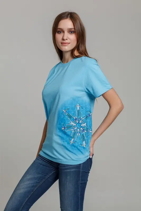 Футболка &laquo;Вместе и вовремя&raquo;, голубая, размер S