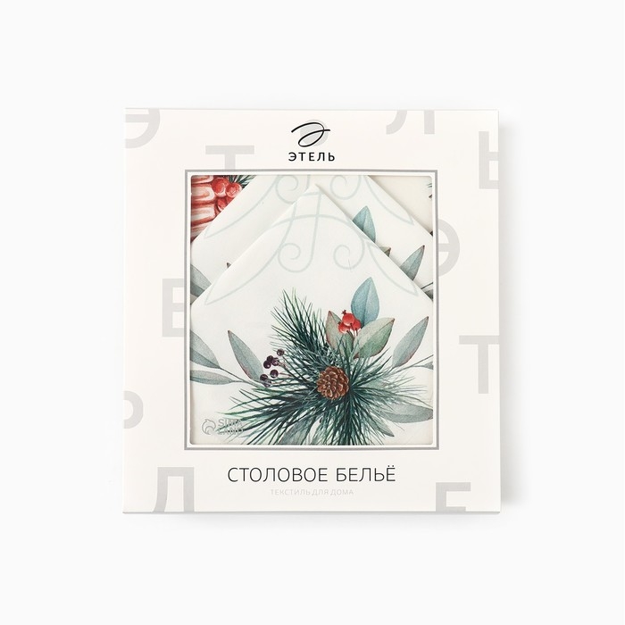 Набор столовый  New Years treat скат.150х180см +/-3см с ВГМО, салф.40х40см-8 шт, 100%хл