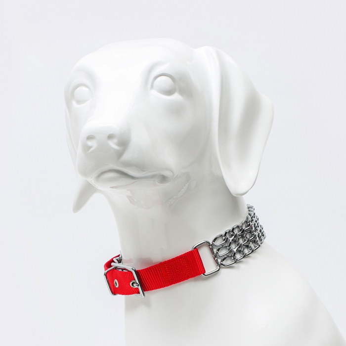 Ошейник металлический плетённый с вставкой из нейлона, 60 см х 3 мм Ошейник металлический плетённый с вставкой из нейлона, 60 см х 3 мм