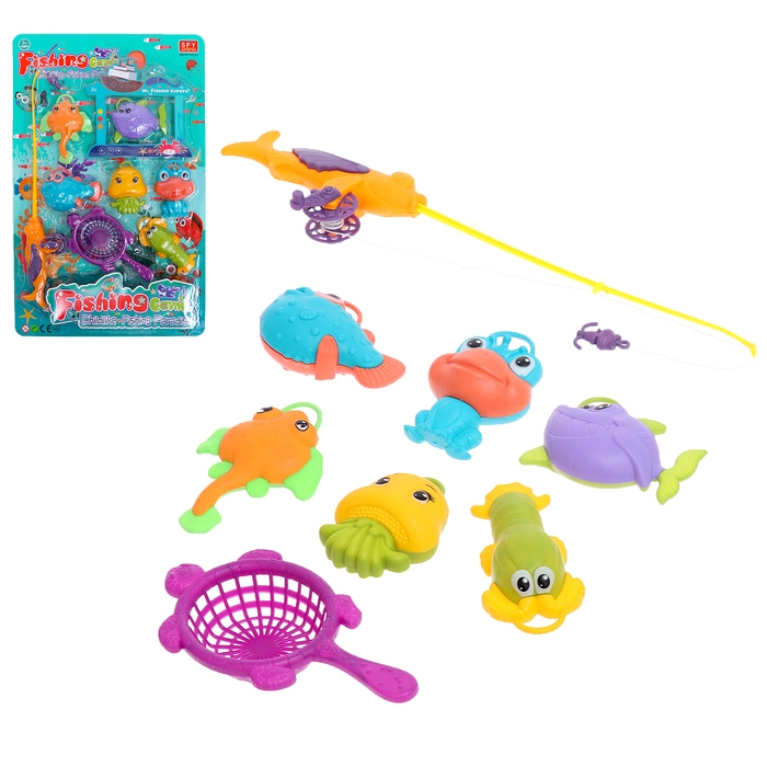 Рыбалка «Волна океана», 6 рыбок, удочка, сачок, МИКС Рыбалка «Волна океана», 6 рыбок, удочка, сачок, МИКС