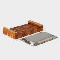 Доска разделочная Magistro, дуб, с металлической гастроёмкостью, 30,5×16,5×5 см, в крафтовой коробке Доска разделочная Magistro, дуб, с металлической гастроёмкостью, 30,5×16,5×5 см, в крафтовой коробке