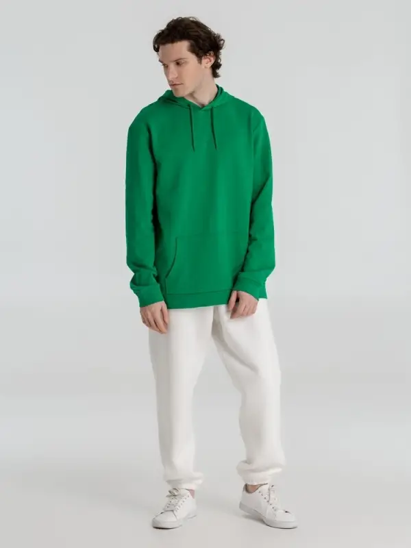Толстовка с капюшоном унисекс Hoodie, зеленая, размер XS