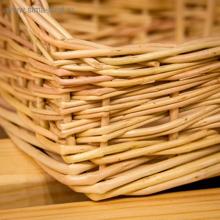 Лоток торговый &laquo;Специи&raquo;, фанерное дно, 3 секции, 36&times;15&times;5/13 см, ручное плетение, лоза