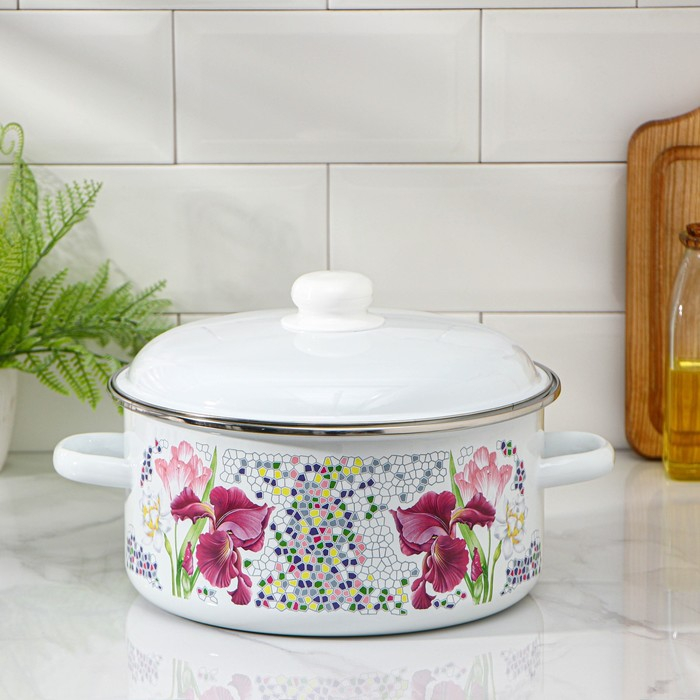 Кастрюля эмалированная &laquo;Мозаика&raquo;, 5 л, индукция