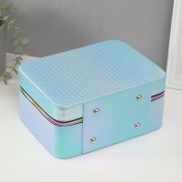 Шкатулка кожзам с зеркалом "Плетение" голубая н-р 3 шт 19,4х12,5х8 22х16х9 11,5х24,5х18,5 см Шкатулка кожзам с зеркалом "Плетение" голубая н-р 3 шт 19,4х12,5х8 22х16х9 11,5х24,5х18,5 см